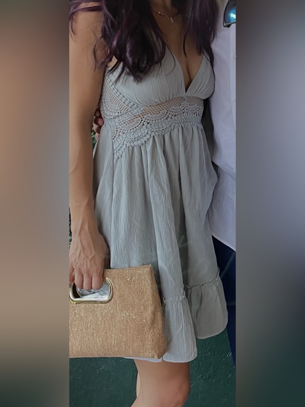 Grayish-green Mini summer Dress Like New